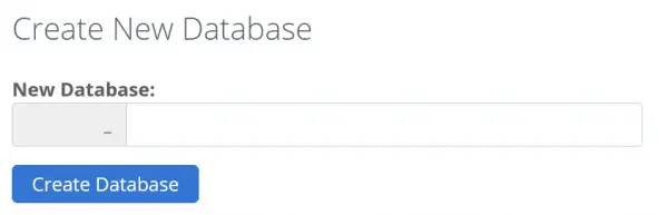 Create Database Bluehost