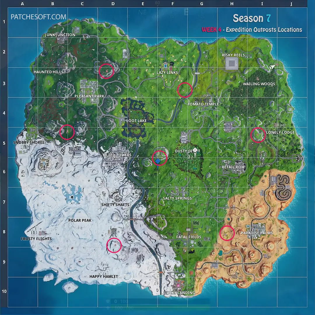 Expedition Outposts Location Fortnite Season 7